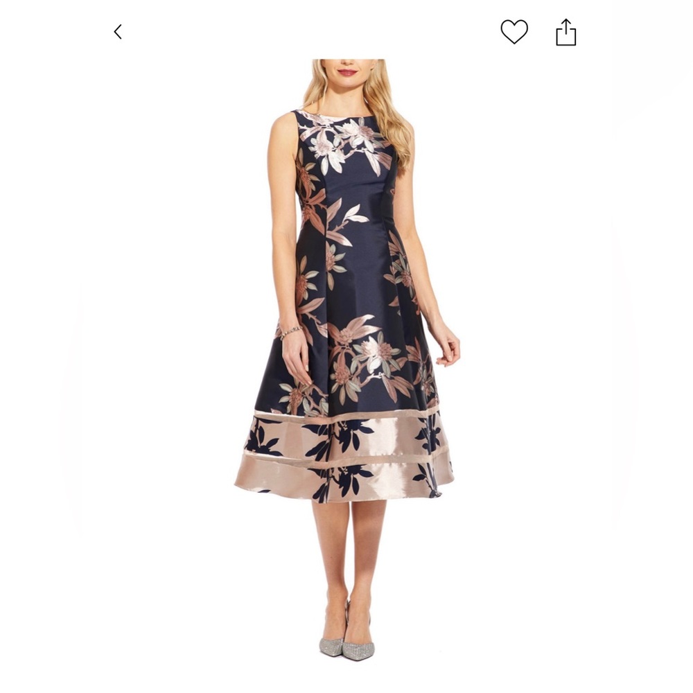 Adrianna Papell Sleeves A-Line Dress